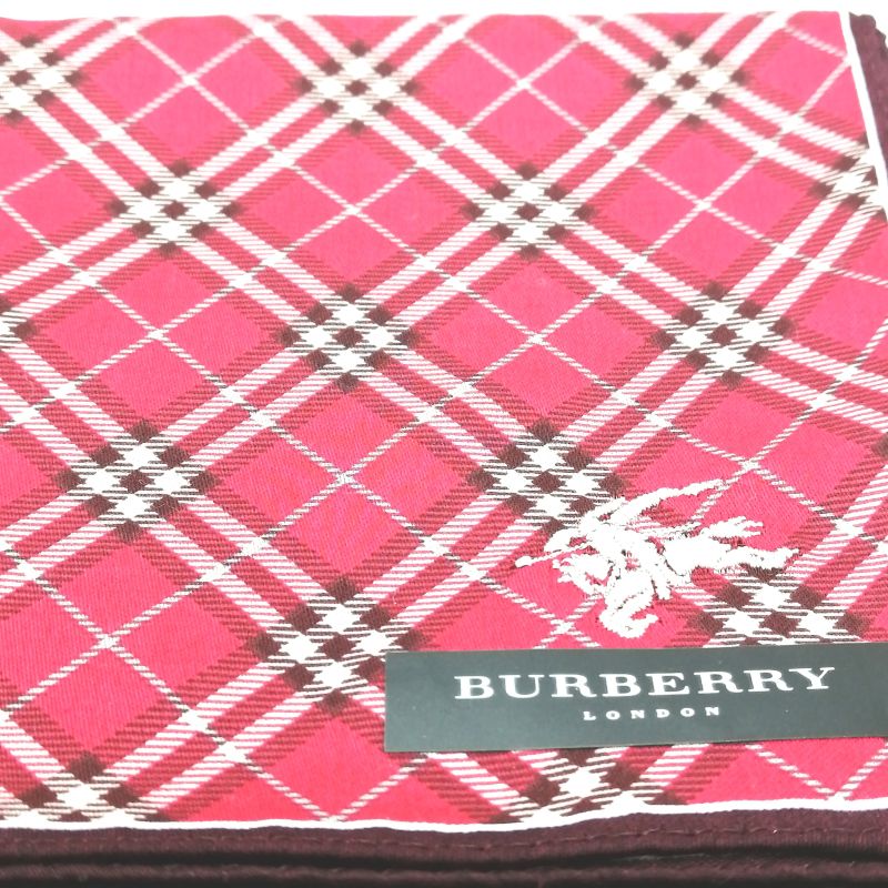 今週もやります♪全品P10倍メール便対応OK【売れ筋】【未使用ハンカチ】BURBERRY ハンカチ【レッド系】 2