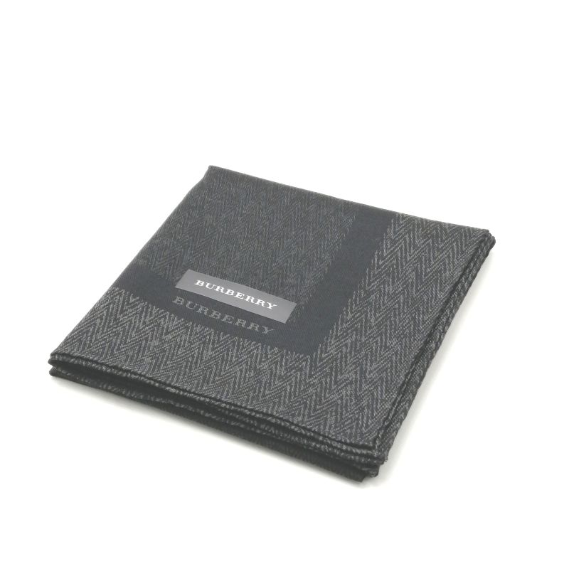 お買物マラソン♪全品P10倍メール便対応OK【売れ筋】【未使用ハンカチ】BURBERRYバーバリーハンカチ【グレー系】