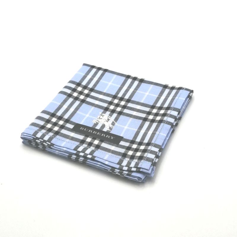 当店でのお買物でSPUトータルP5倍～♪メール便対応OK【売れ筋】【未使用ハンカチ】BURBERRYバーバリーハンカチ【ブルー系】