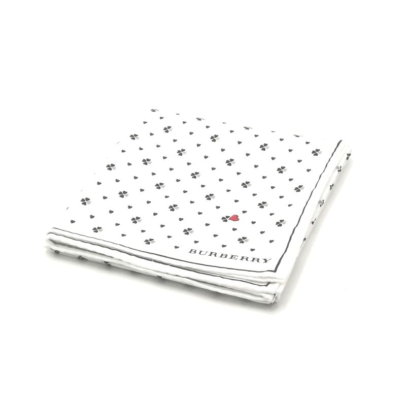 Rakuten - お買物マラソン♪全品P10倍メール便対応OK【売れ筋】【未使用ハンカチ】BURBERRYバーバリーハンカチ【ホワイト系】