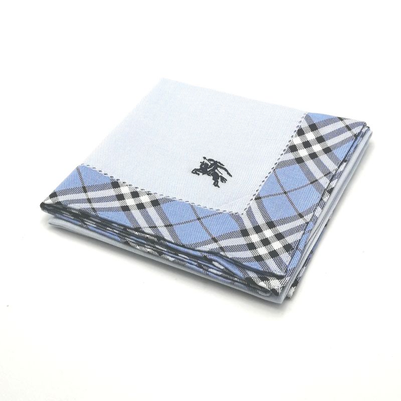 スーパーセール♪全品P10倍メール便対応OK【売れ筋】【未使用ハンカチ】BURBERRYバーバリーハンカチ【ブルー系】