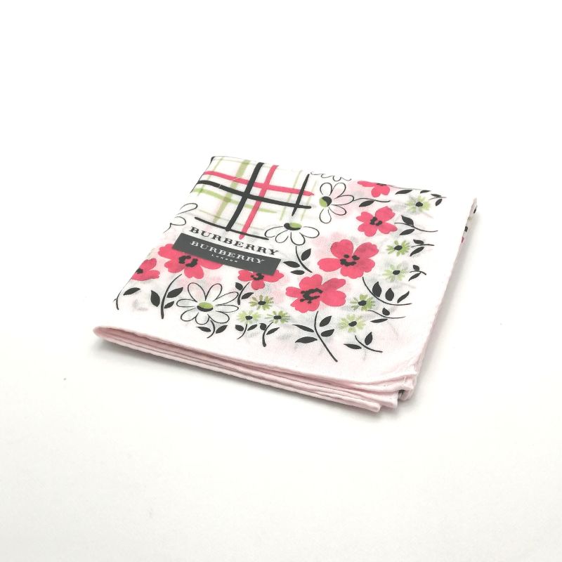 Rakuten - お買物マラソン♪全品P10倍メール便対応OK【売れ筋】【未使用ハンカチ】BURBERRYバーバリーハンカチ【ピンク系】