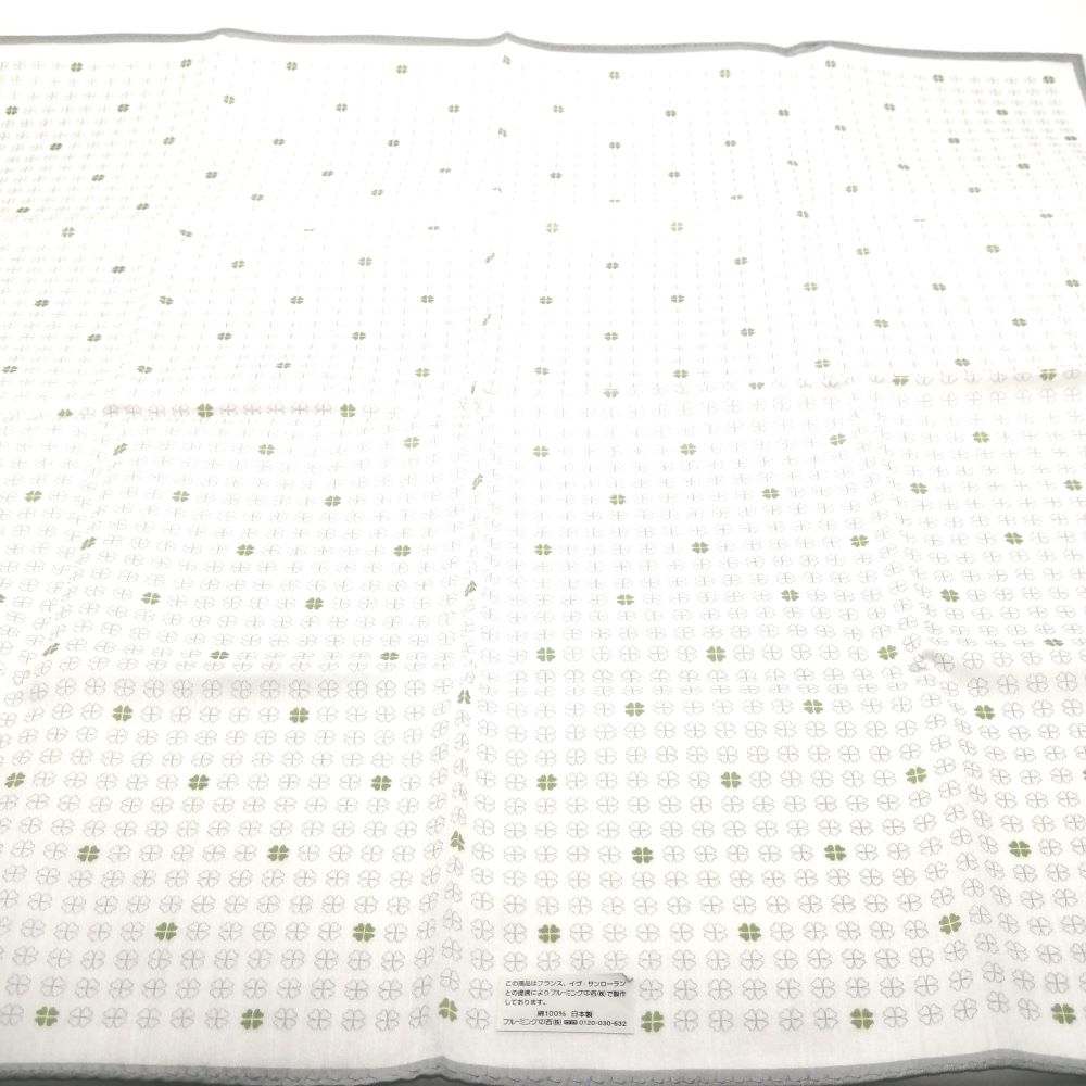 スーパーセール♪全品P10倍メール便対応OK【売れ筋】　【未使用ハンカチ】YVESSAINTLAURENTイヴサンローランハンカチ【ホワイト系】