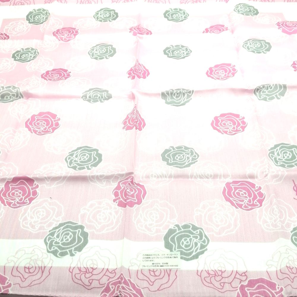 当店はやります♪22迄全品P10倍メール便対応OK【売れ筋】　【未使用ハンカチ】YVESSAINTLAURENTイヴサンローランハンカチ【ピンク系】