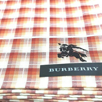 メール便対応OK【売れ筋】】【限定1枚】【未使用ハンカチ】BURBERRYバーバリーハンカチ【オレンジ系】