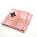 ワンダフルデー♪全品P10倍メール便対応OK【売れ筋】【限定1枚】【未使用ハンカチ】BURBERRY タオルハンカチ【ピンク系】