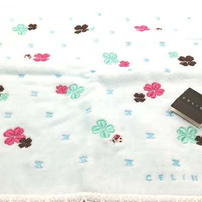 メール便対応OK【売れ筋】【未使用ハンカチ】CELINEセリーヌタオルハンカチ【ブルー系】