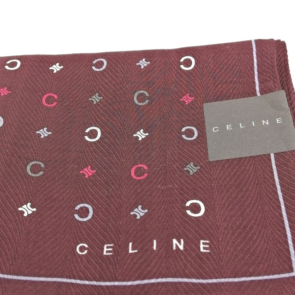 月末も当店でお買い物♪全品P10倍メール便対応OK【売れ筋】　【未使用ハンカチ】CELINEセリーヌハンカチ【ブラウン系】