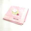 暑い日はお家でお買い物♪全品P10倍メール便対応OK【売れ筋】 【未使用ハンカチ】CELINEセリーヌタオルハンカチ【ピンク系】