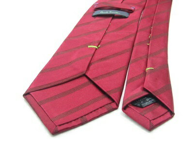 【中古ネクタイ】メール便対応OKPaul Smithポールスミスネクタイ【ストライプ・レジメンタル系】【レッド系】【ランクAB】【ネクタイ中古】