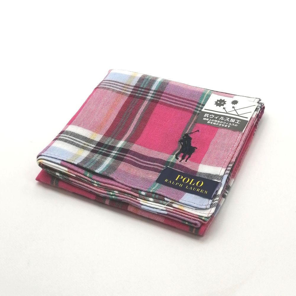 今週もやります♪全品P10倍メール便対応OK【売れ筋】【未使用ハンカチ】POLO RALPH LAURENポロ　ラルフローレンハンカチ【ピンク系】