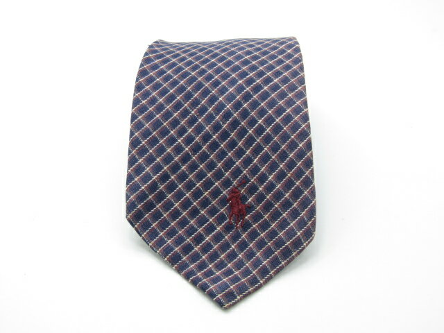 スーパーセール♪全品P10倍【中古ネクタイ】【値下げ】メール便対応OKPOLORALPH LAURENポロラルフローレンネクタイ【パターン・規則柄系】【ネイビー系】【ランクB】【ネクタイ中古】