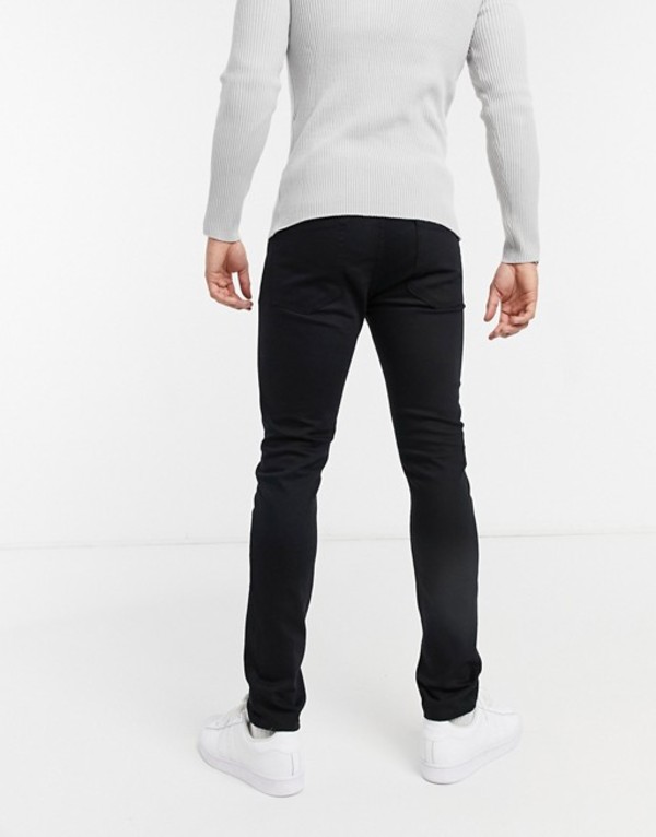 トップマン メンズ デニムパンツ ボトムス Topman organic cotton skinny jeans in black Black