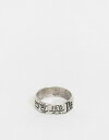 GC\X Y w ANZT[ ASOS DESIGN band ring with chinese characters in silver tone SILVER