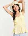 ワイエーエス レディース シャツ トップス Y.A.S organic cotton sleeveless blouse in pale yellow Yellow