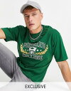 オンリーアンドサンズ メンズ シャツ トップス Only & Sons oversized T-shirt with Portland print in green Exclusive to ASOS Eden