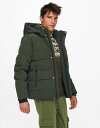 オンリーアンドサンズ メンズ ジャケット・ブルゾン アウター Only & Sons waterproof puffer jacket with hood in khaki Peat