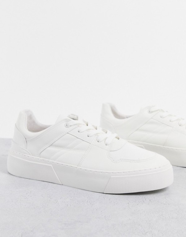 エイソス メンズ スニーカー シューズ ASOS DESIGN sneakers in white with chunky sole WHITE