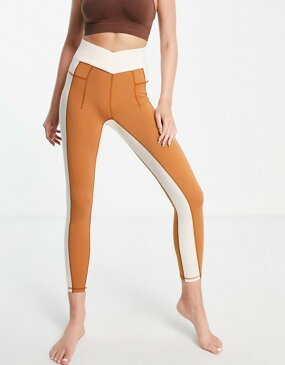 フリーペープルムーブメント レディース レギンス ボトムス Free People Movement rebel leggings in contrast color block - part of a set Burnt topaz