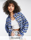 ミスガイデッド レディース シャツ トップス Missguided checked shirt in blue Blue