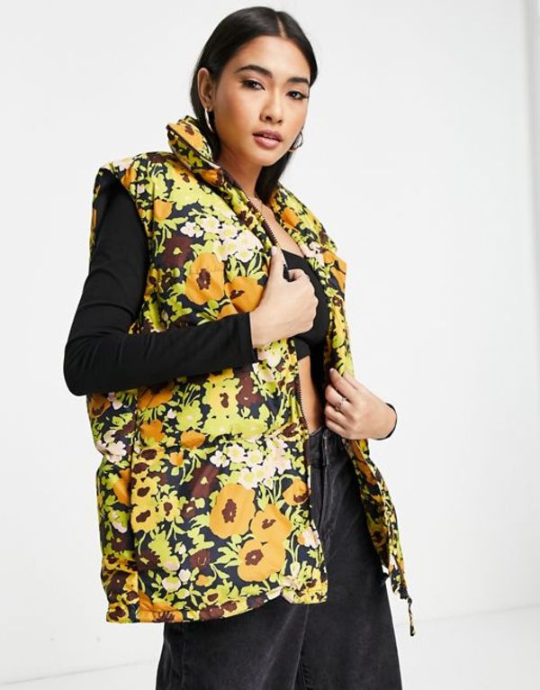 アンドアザーストーリーズ レディース タンクトップ トップス & Other Stories recycled polyester padded vest in floral print Multi