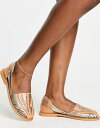 エイソス エイソス レディース パンプス シューズ ASOS DESIGN Mileage woven leather flat shoes in metallic mix Metallic mix