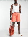 GC\X Y n[tpcEV[c  ASOS DESIGN swim shorts in red long length Paprika