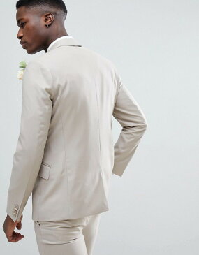 エイソス メンズ ジャケット・ブルゾン アウター ASOS DESIGN Wedding Slim Suit Jacket In Stone 100% Wool Stone