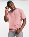 トップマン メンズ Tシャツ トップス Topman organic oversized fit t-shirt in dusty pink Burgundy