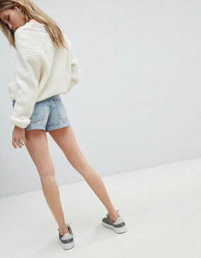 オールセインツ レディース デニムパンツ ボトムス AllSaints Denim Shorts with Embroidered Swallows Indigo blue