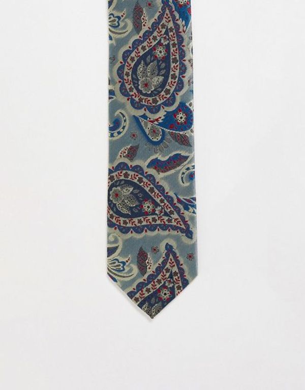 ジャンニ フェロー メンズ ネクタイ アクセサリー Gianni Feraud tie in paisley jacquard print in blue Multi