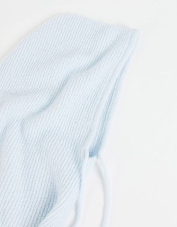 エイソス レディース マフラー・ストール・スカーフ アクセサリー ASOS DESIGN rib knit snood with ties in blue Blues