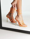 アルド アルド レディース サンダル シューズ ALDO Bodisse heeled sandal with bamboo detail in orange ORANGE