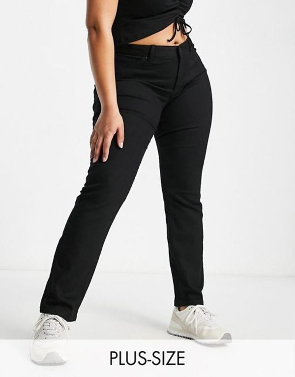 ヴェロモーダ レディース デニムパンツ ボトムス Vero Moda Curve skinny jeans in black black denim