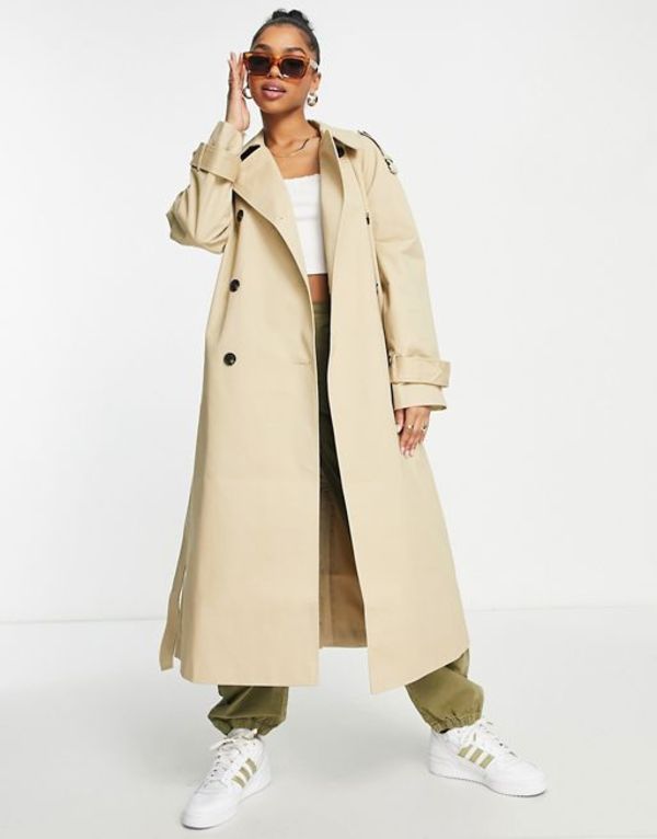 エイソス トレンチコート レディース エイソス レディース コート アウター ASOS DESIGN longline trench coat in stone Stone