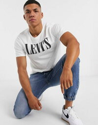 リーバイス メンズ Tシャツ トップス Levi's relaxed fit 90's serif logo t-shirt in white White