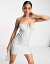 エイソス レディース ワンピース トップス ASOS DESIGN glitter corset wired cami mini dress in silver Silver