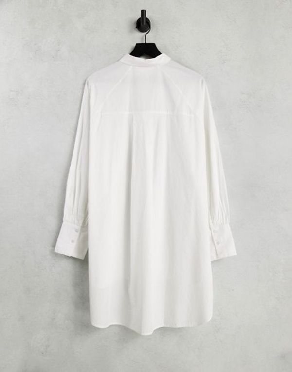 【ウェスト】 セレクティッド レディース シャツ トップス Selected Femme cotton longline shirt in white - WHITE White：ReVida 店 かります