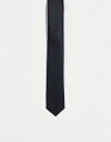 エイソス メンズ ネクタイ アクセサリー ASOS DESIGN satin skinny tie in black Black