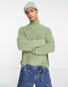 yz GC\X Y J[fBK AE^[ ASOS DESIGN lightweight oversized rib roll neck sweater in sage green SAGE GREEN