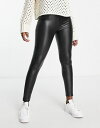 【送料無料】 リバーアイランド レディース レギンス ボトムス River Island high waist matt coated legging in black Black