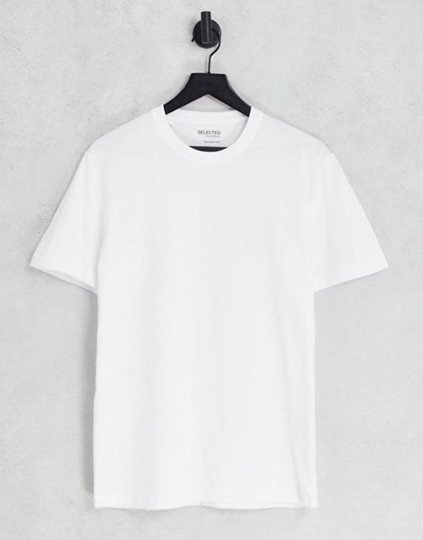 【送料無料】 セレクテッドオム メンズ Tシャツ トップス Selected Homme cotton slim fit crew neck t-shirt in white - WHITE Bright white