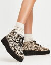 【送料無料】 キッカーズ レディース ブーツ レインブーツ シューズ Kickers Kick Hi stack boots in leopard print Leopard