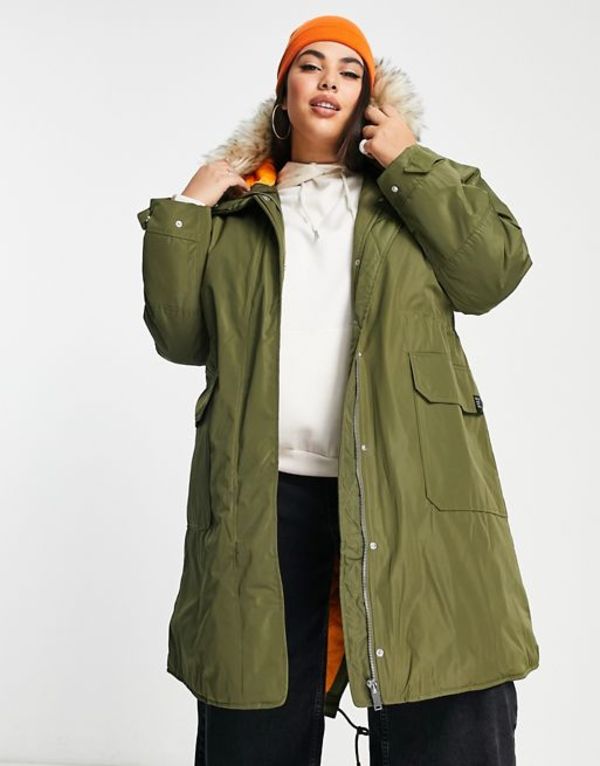 リバーアイランド 【送料無料】 リバーアイランド レディース ジャケット・ブルゾン アウター River Island Plus parka in khaki Khaki