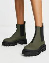 ベルシュカ ブーツ レディース 【送料無料】 ベルシュカ レディース ブーツ・レインブーツ シューズ Bershka chunky chelsea boot in khaki Khaki