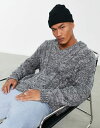 yz GC\X Y J[fBK AE^[ ASOS DESIGN cable knit V-neck sweater in gray Gray twist