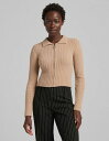 【送料無料】 ベルシュカ レディース ニット・セーター アウター Bershka polo collar zip up sweater in camel camel