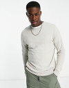 【送料無料】 エイソス メンズ カーディガン アウター ASOS DESIGN knitted cotton sweater in light gray LIGHT GRAY