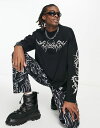 【送料無料】 ザラグドプリースト メンズ ニット・セーター アウター The Ragged Priest oversized knit sweater with grunge graphic in black Black