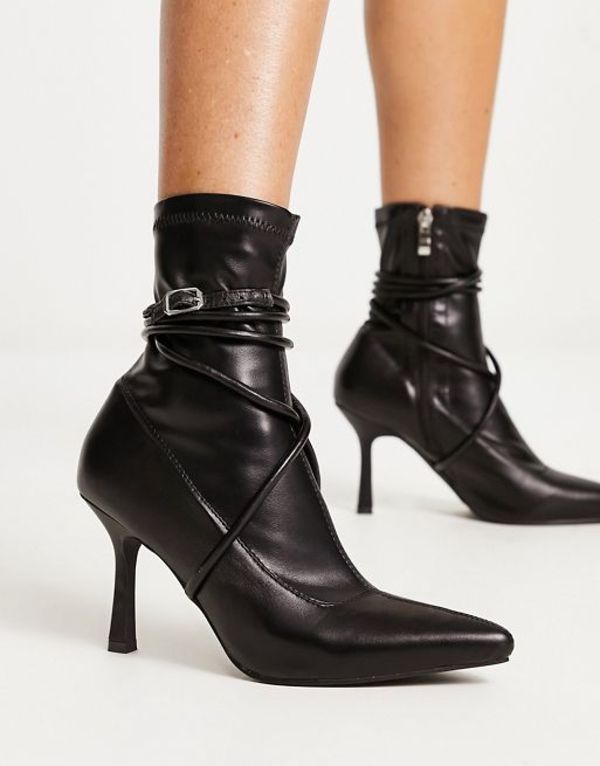 【送料無料】 レイド レディース ブーツ レインブーツ シューズ RAID Monissa strap detail stiletto ankle boots in black black